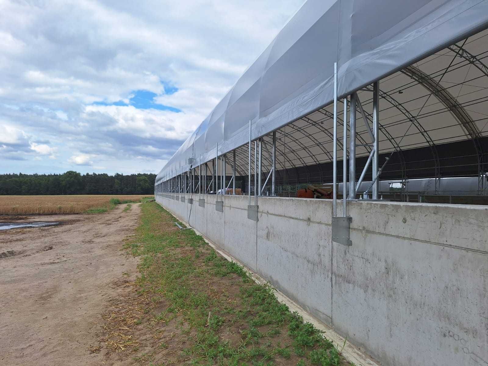 Oryginalne HaleNaBale.pl pod bydło 16x30 wietrz. boczne i kalenicowe