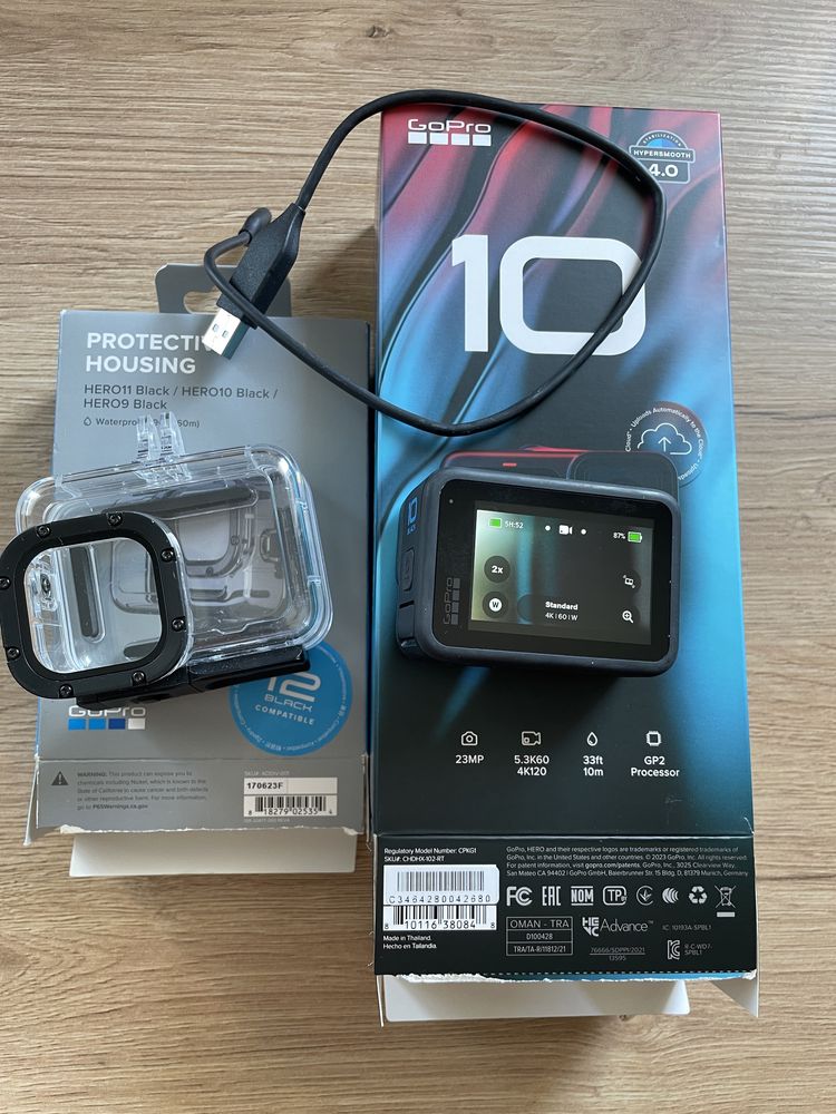 Kamera GOPRO 10, jak nowa, plus obudowa!