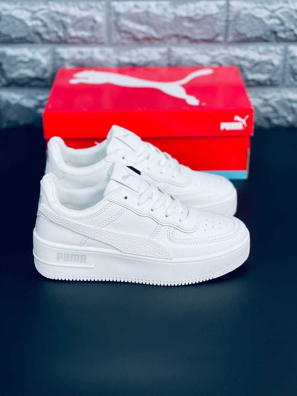 Женские кроссовки Puma Белые кожаные кроссовки Пума