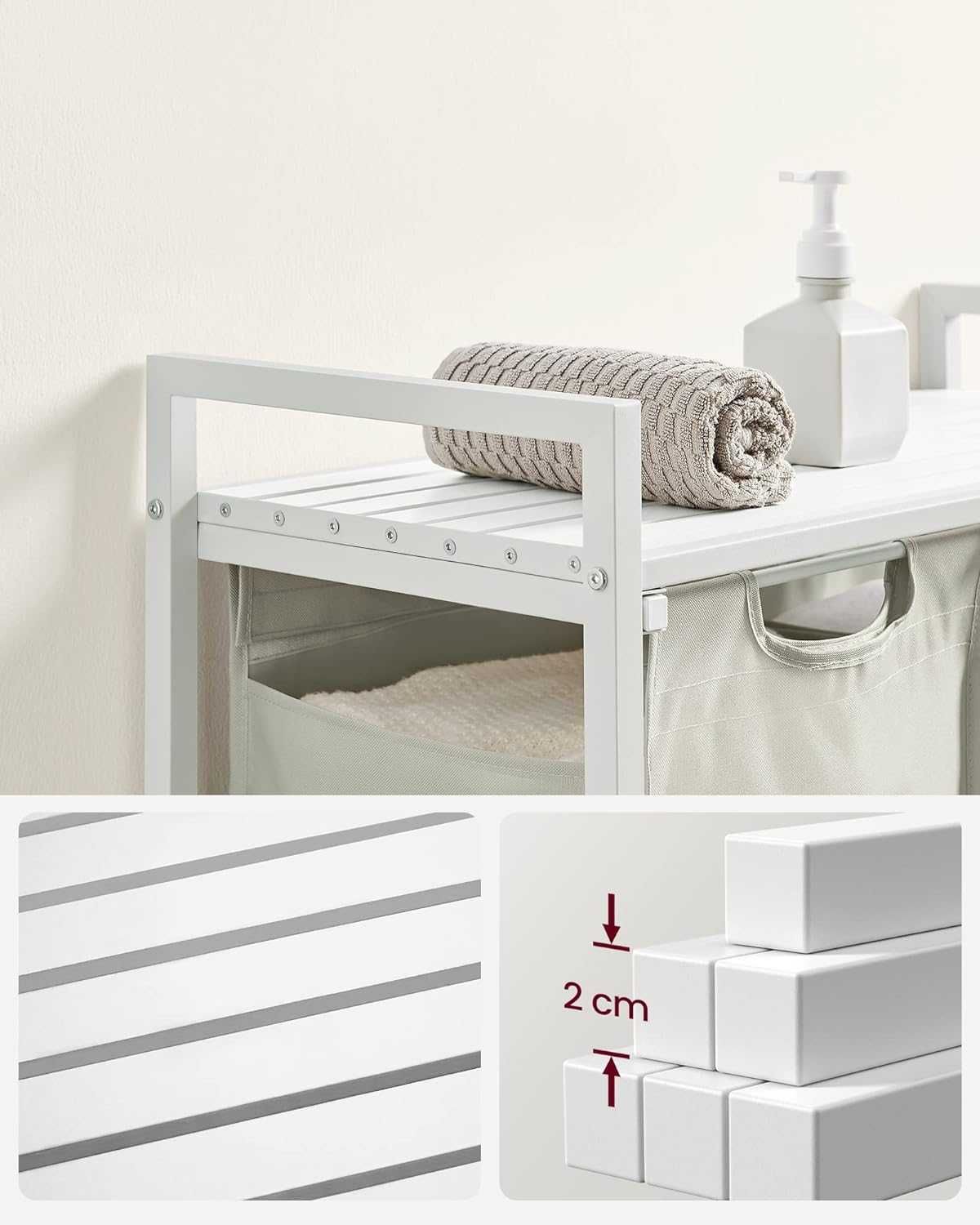 Nowy kosz na pranie/ organizer/ pojemnik/2 komory/2x46L/VASAGLE !7759!