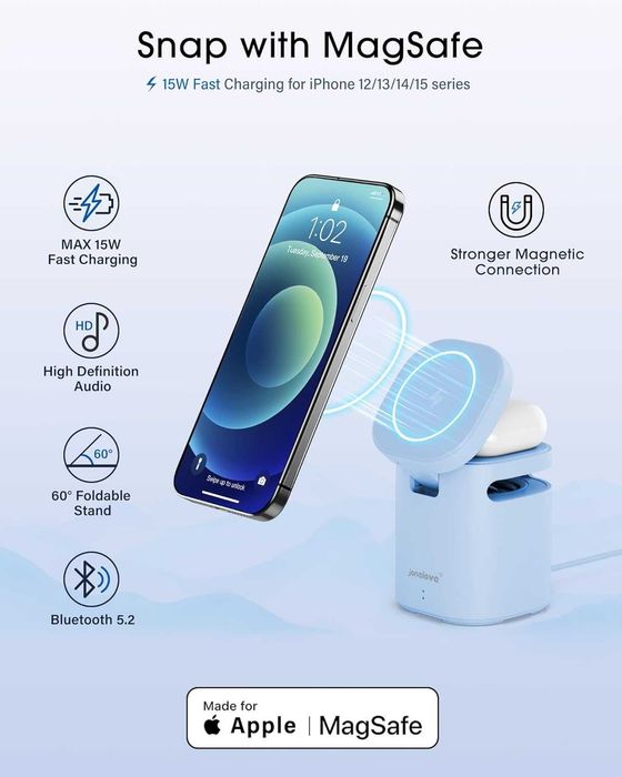 Głośnik HD z bezprzewodową stacją ładującą JANELOVE NMZ-PW20 dla APPLE