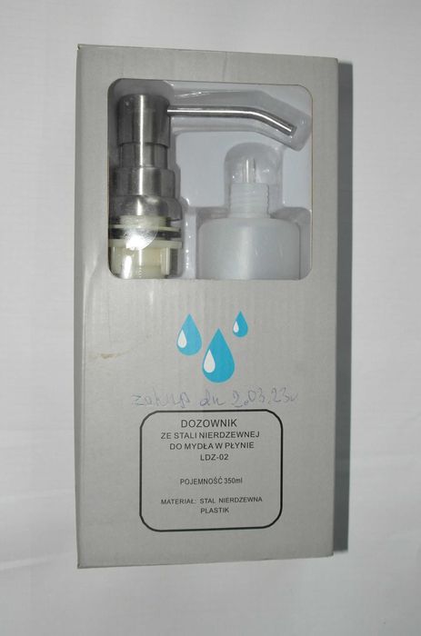NOWY dozownik na płyn do naczyń LDZ-2 350ml. Stal nierdzewna cena-50%!