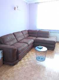 Narożna sofa-kolor brąz -czekolada