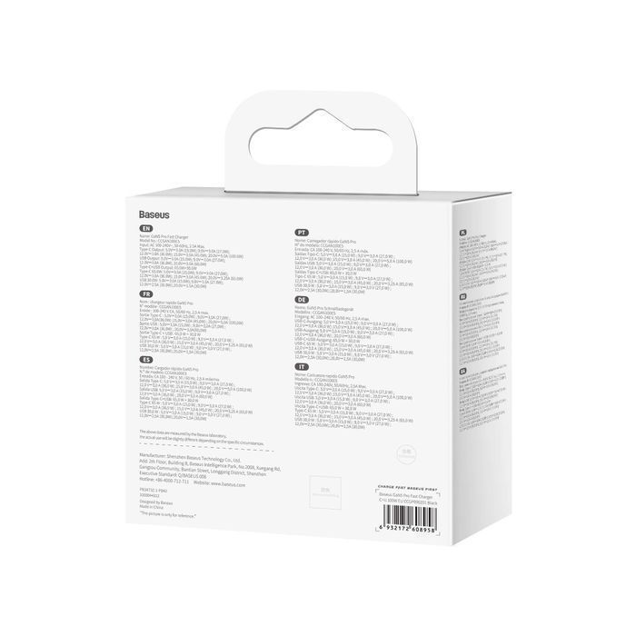Baseus GaN5 Pro ładowarka sieciowa GaN USB C / USB 100W PD3.0 QC4.0+