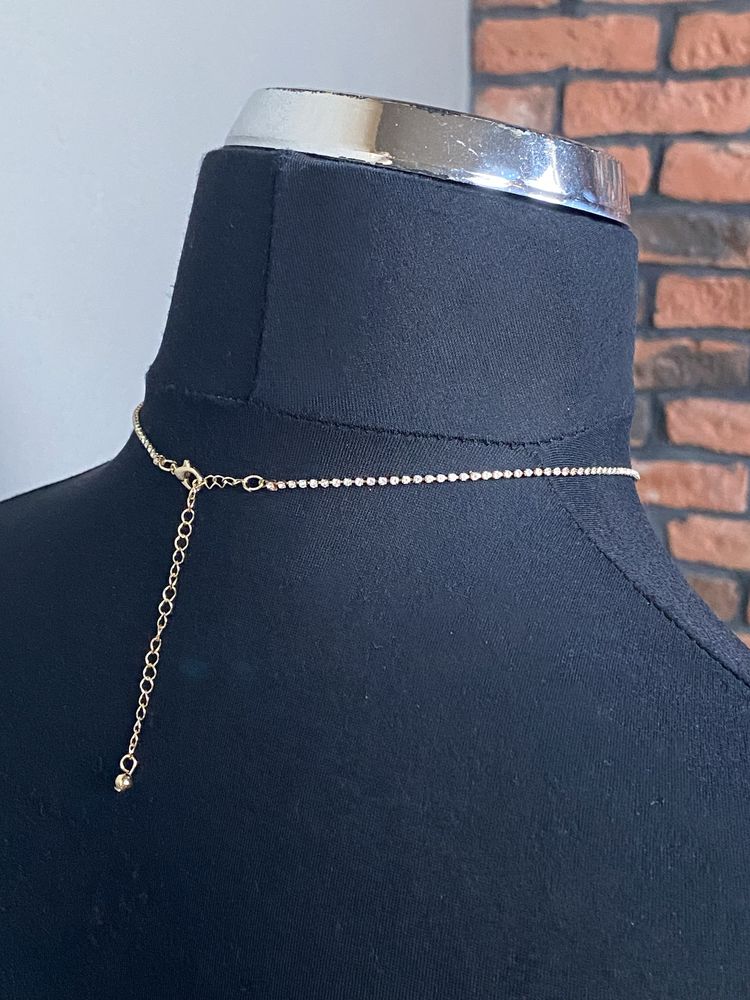 H&M Naszyjnik Choker Perła Kryształy