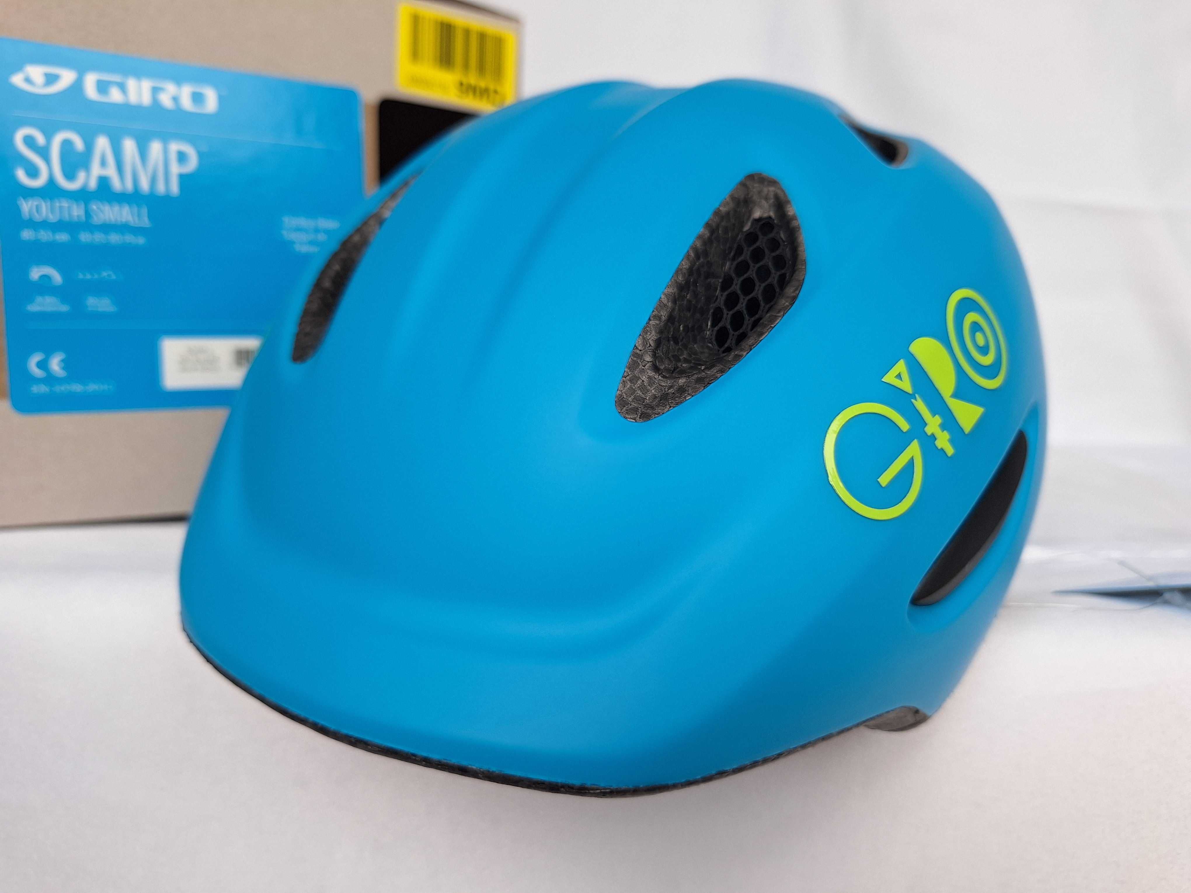 Kask rowerowy dziecięcy Giro Scamp Mat Blue Lime S 49-53cm