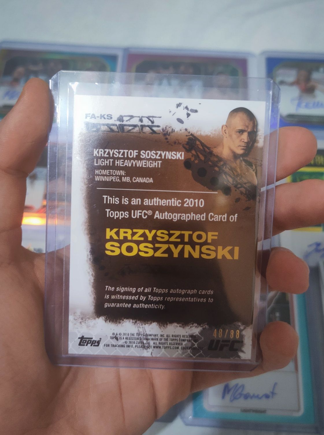 Karta UFC KRZYSZTOF SOSZYŃSKI Autograf Topps 2010 /88 rzadki