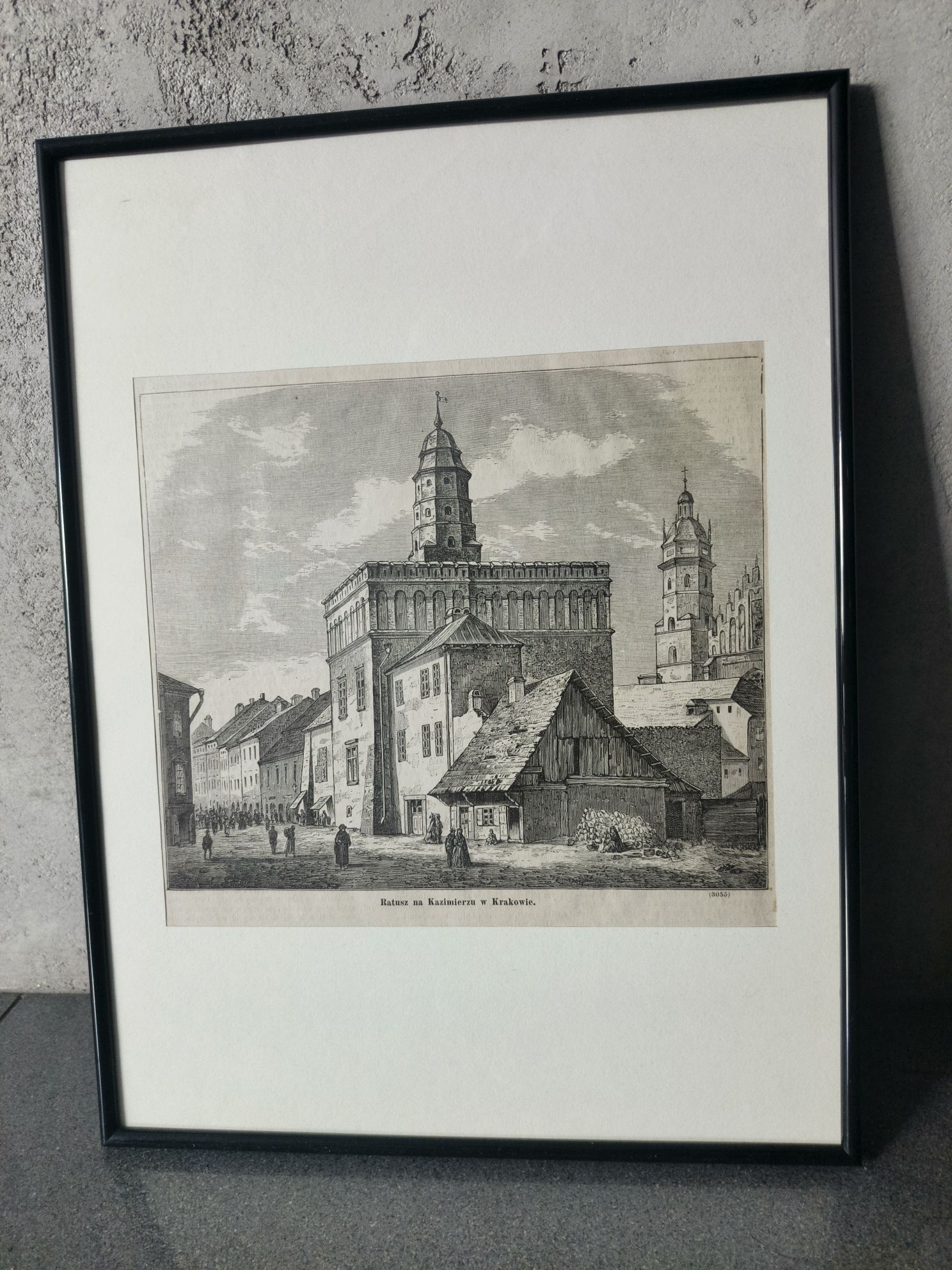 Unikat Ratusz na Kazimierzu w Krakowie Rycina 1875 wg. Gryglewskiego