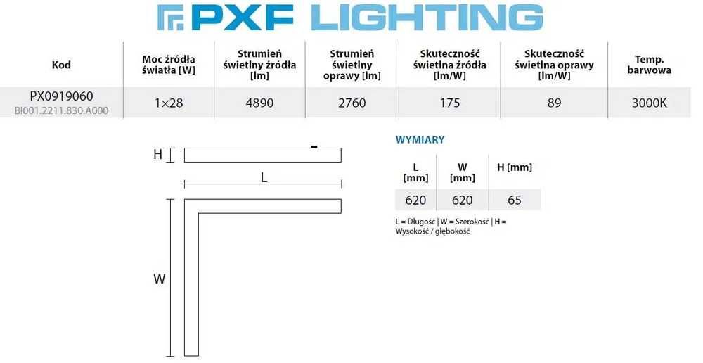 Oprawa VIP Corner LED 31W 3000K OPAL - Lampa biuro / car detailing