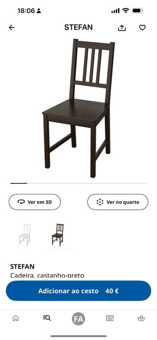 Cadeira de jantar preta Ikea