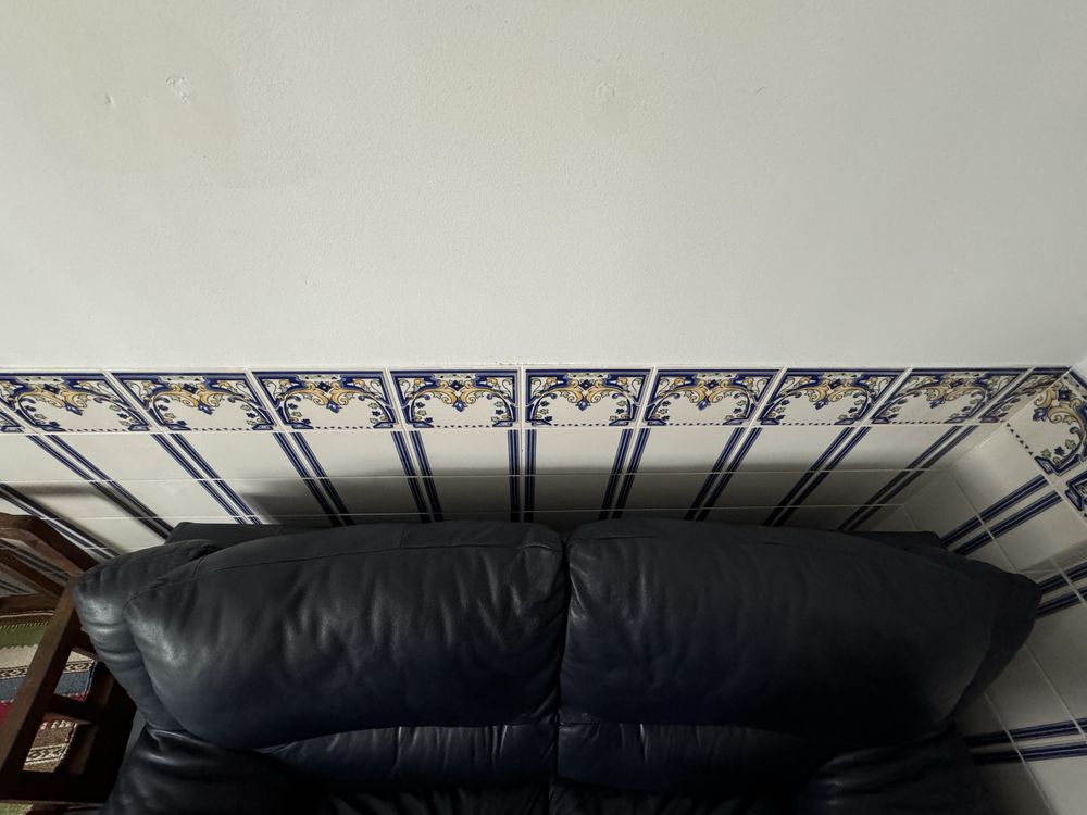 Sofa de pele azul