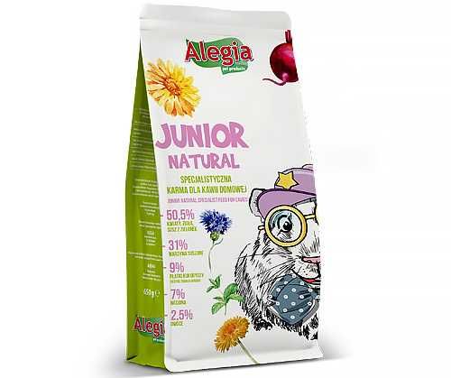 Alegia Junior Natural. Pokarm dla młodych świnek morskich 650g