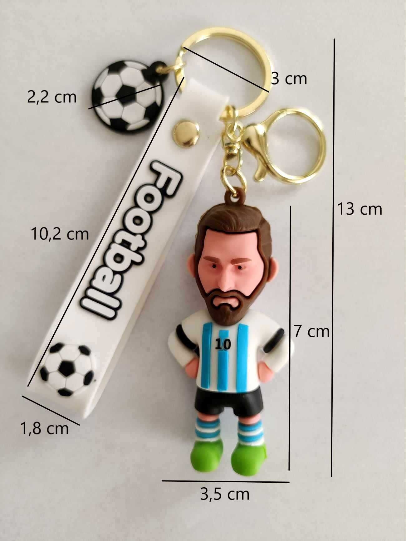 Messi 3D Piłkarz Football Brelok do kluczy Figurka Leo Messi 10 Piłka