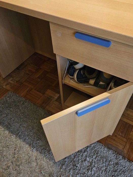 Secretária madeira 2 lugares e arrumação