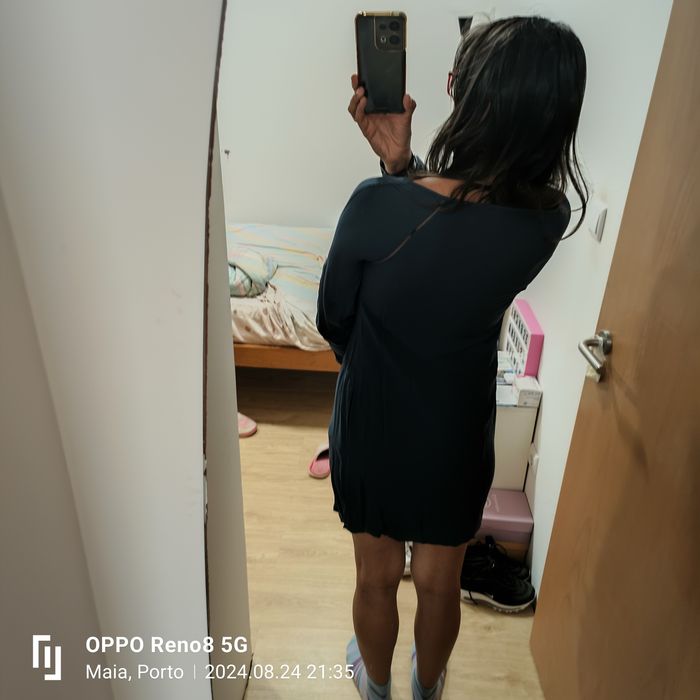 Vestido fresco manga comprida