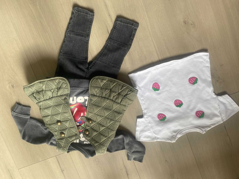 zestaw ubranek dziewczęcych ZARA, HM, NEW BIE r.80