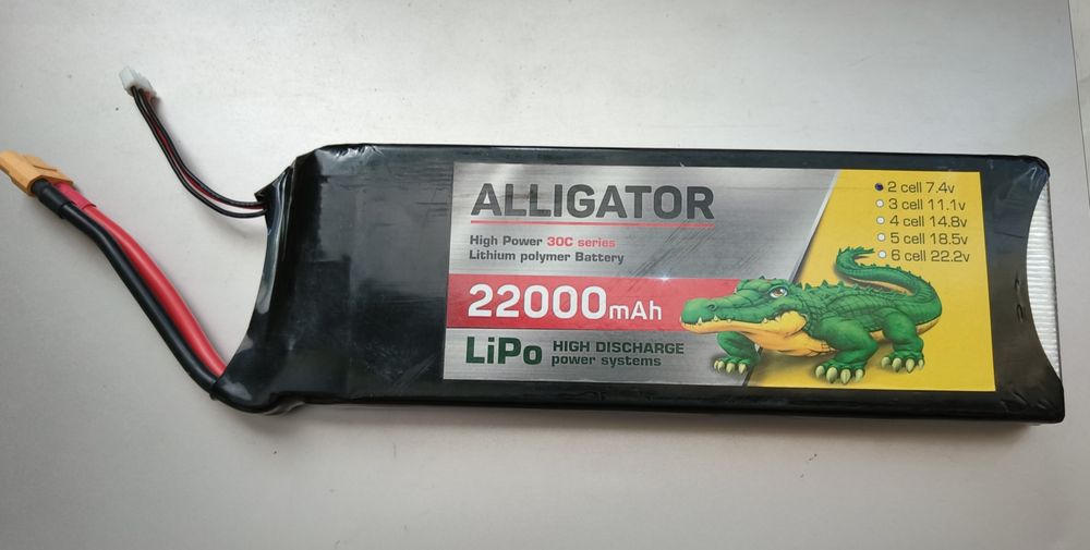 Акумулятор LiPo, 22000 mAh, 30-60С, 2S, 7.4V