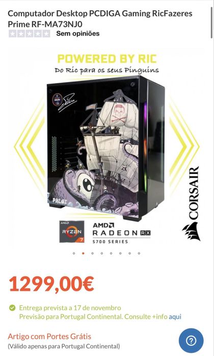 COMPUTADOR Desktop PCDiga Gaming RicFazeres PRIME