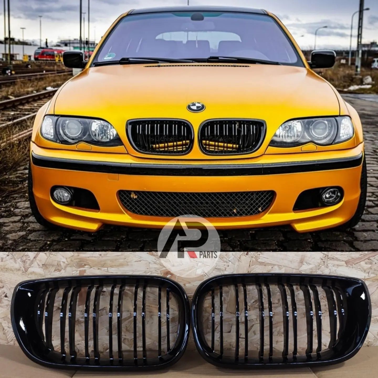 BMW série 3 E46 Grelhas duplas Mperformance Preto brilhante
