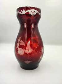 Przedwojenny wazon,szlifowany rubinowy,Egermann
