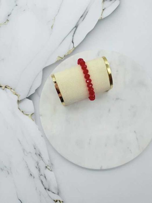 Bransoletka z fasetowanych szkiełek szklanych