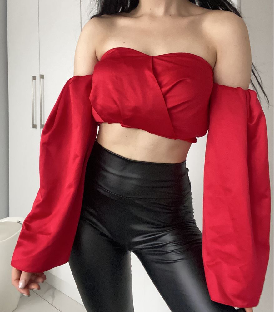 Asos S 36 czerwona bluzka