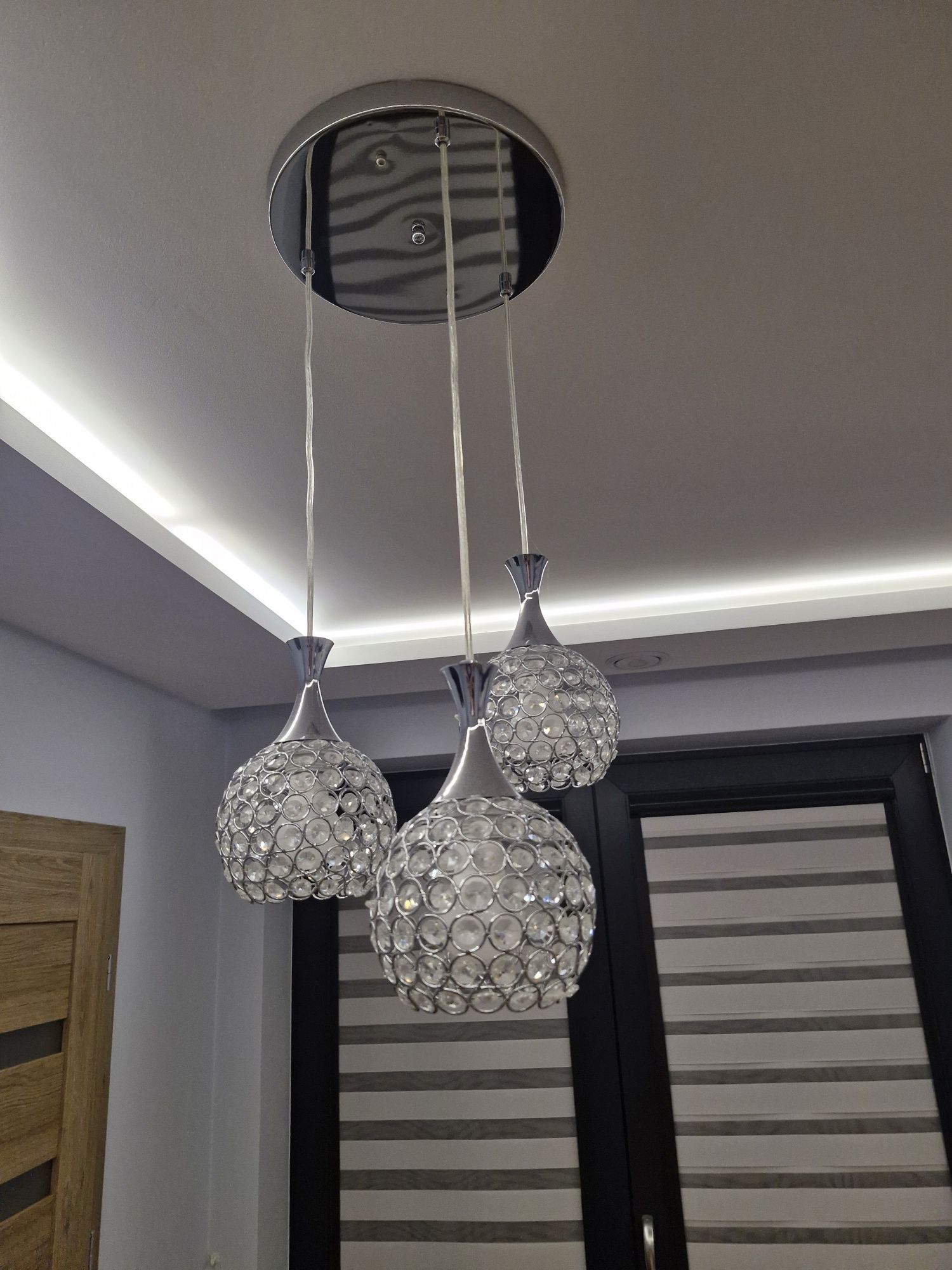 Lampy z kryształami 3 szt idealne do sypialni
