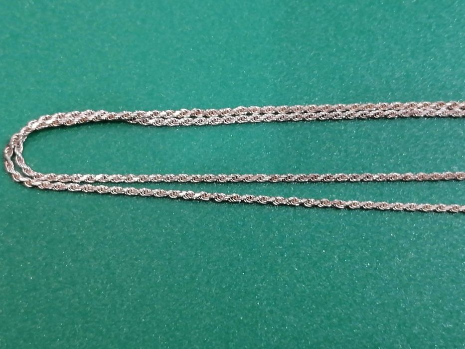 Łańcuszek korda, srebrny, rozmiar: 45cm, nowy z metką