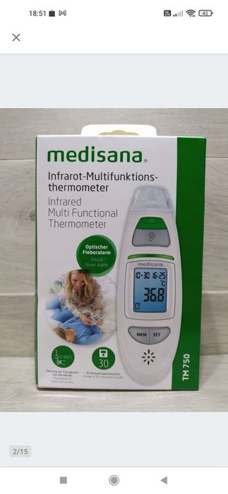 Medisana TM 750 Termometr ucho czoło

Powystawowy.

Sprawny.

Opakowan
