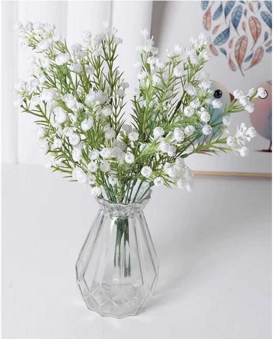 Gipsówka - Gałązka 36cm Kwiaty w Kolorze Białym