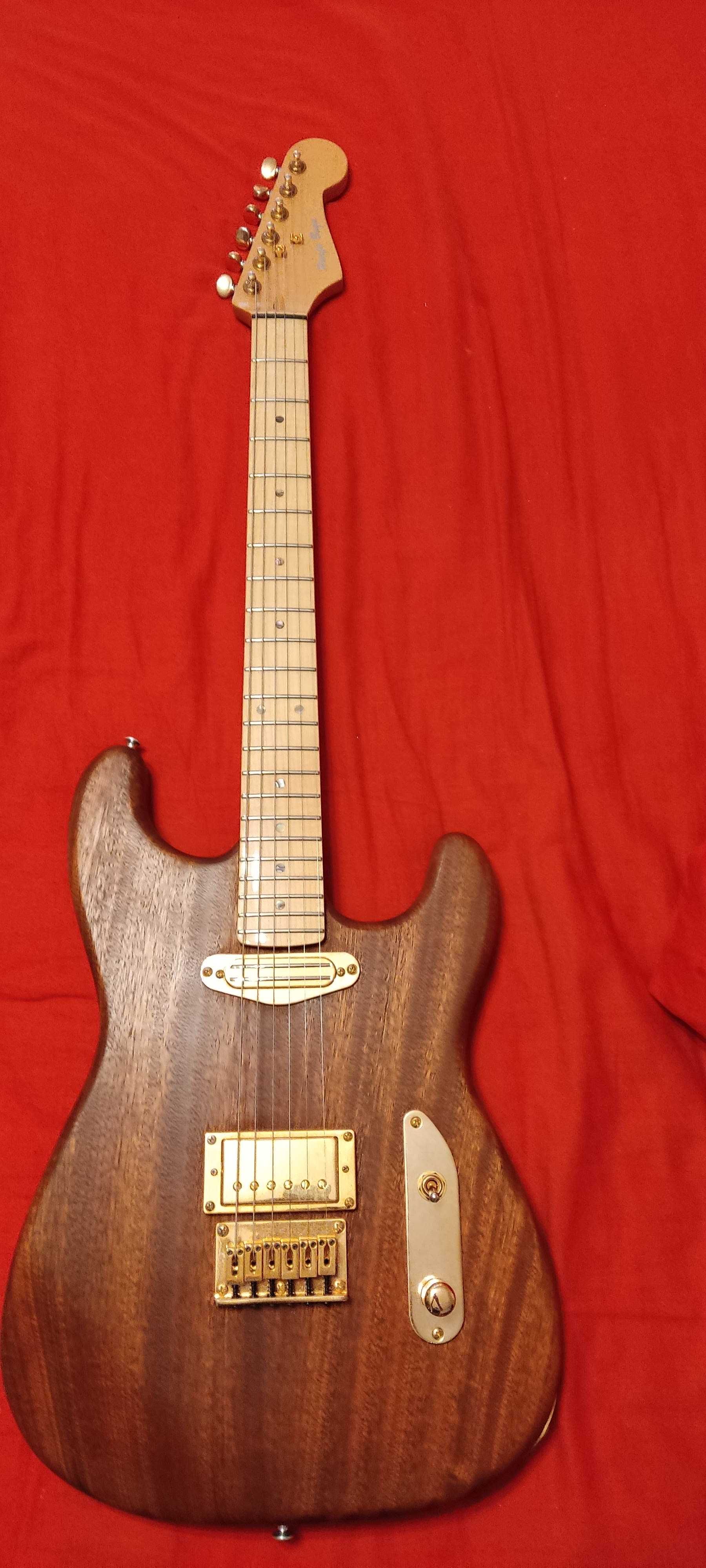 Gitara lutnicza superstrat mahoń klon hardtail rewelacyjny dżwiek