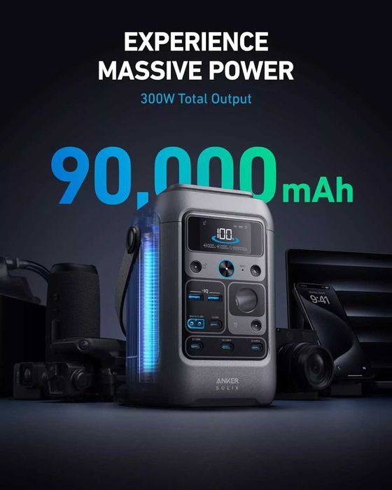 Зарядна станція Anker SOLIX C300 300W 90000mAh LiFePO4