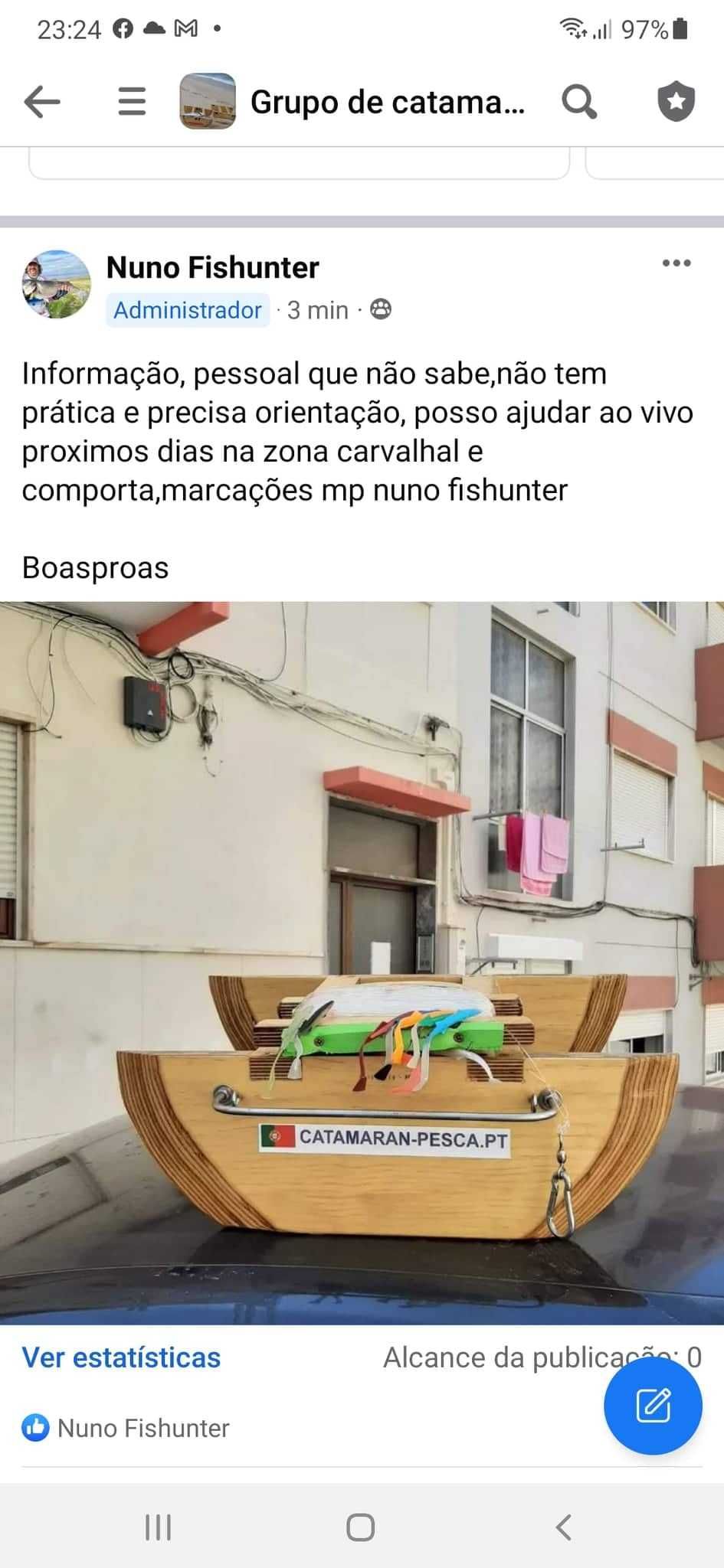 catamaran-barchino pesca aos robalos