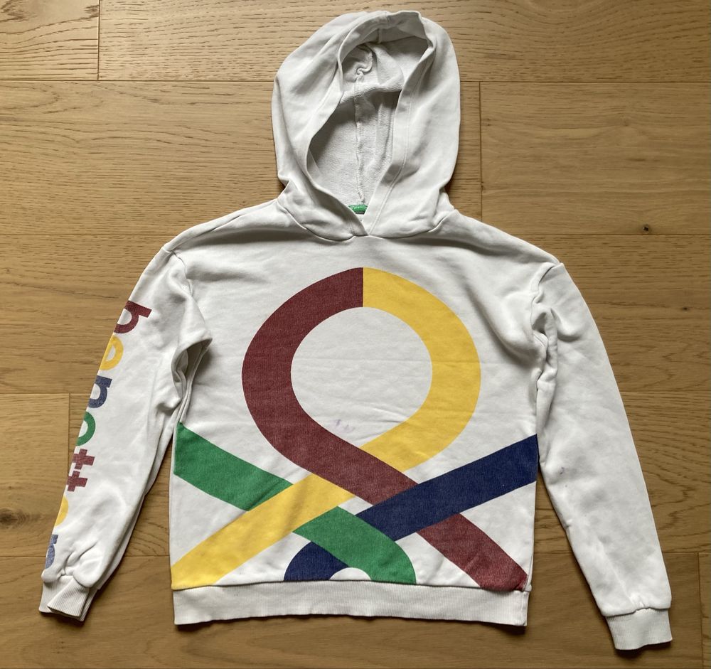 Bluza dresowa biała United Colours of Benetton r. 152