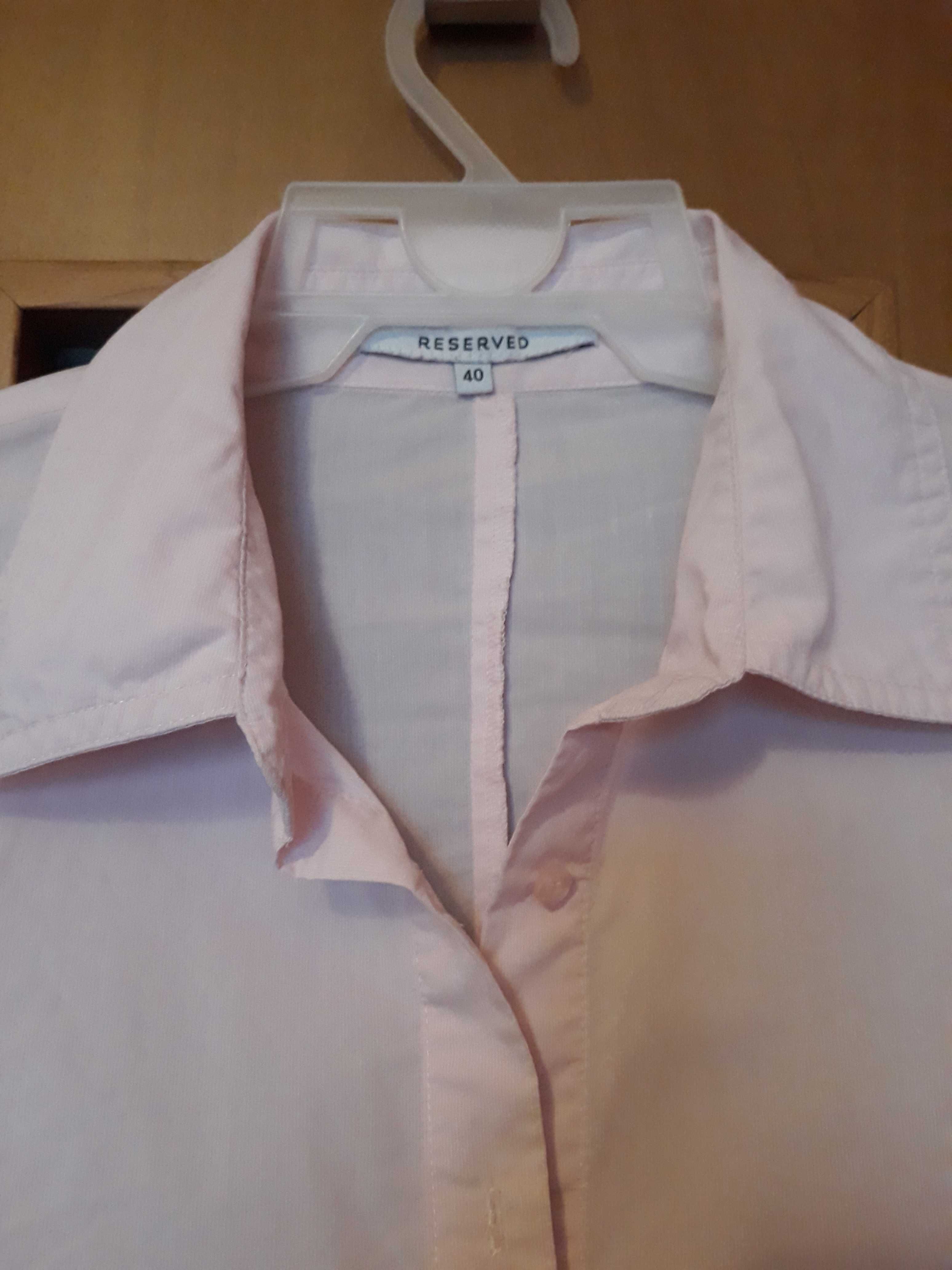 Bluzka koszulowa różowa jasna, Reserved, jak nowa, rozm. 40