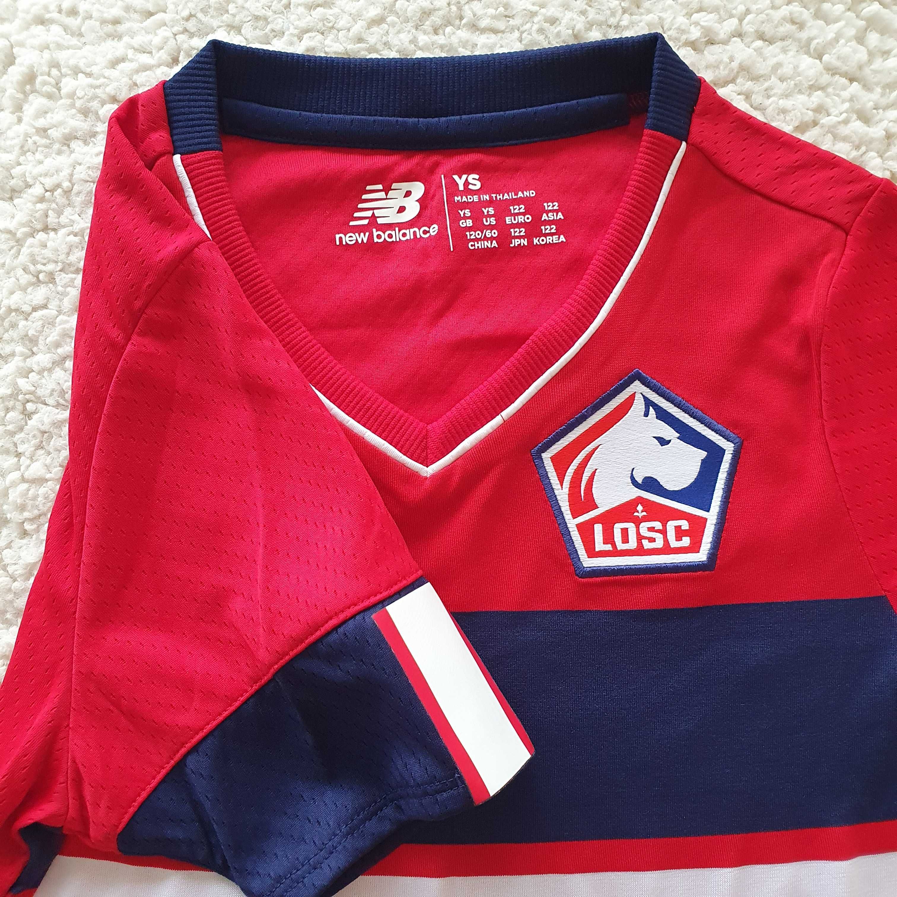 T-shirt de criança New Balance Losc Lille equipamento, nova, S 122 cm