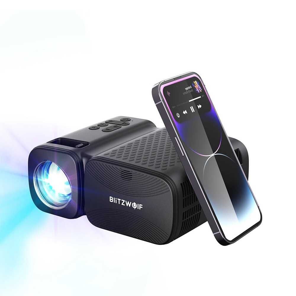 Mini Projetor Blitzwolf 5G / WiFi Mirror / 4000 Lumens / 1080p (NOVO)