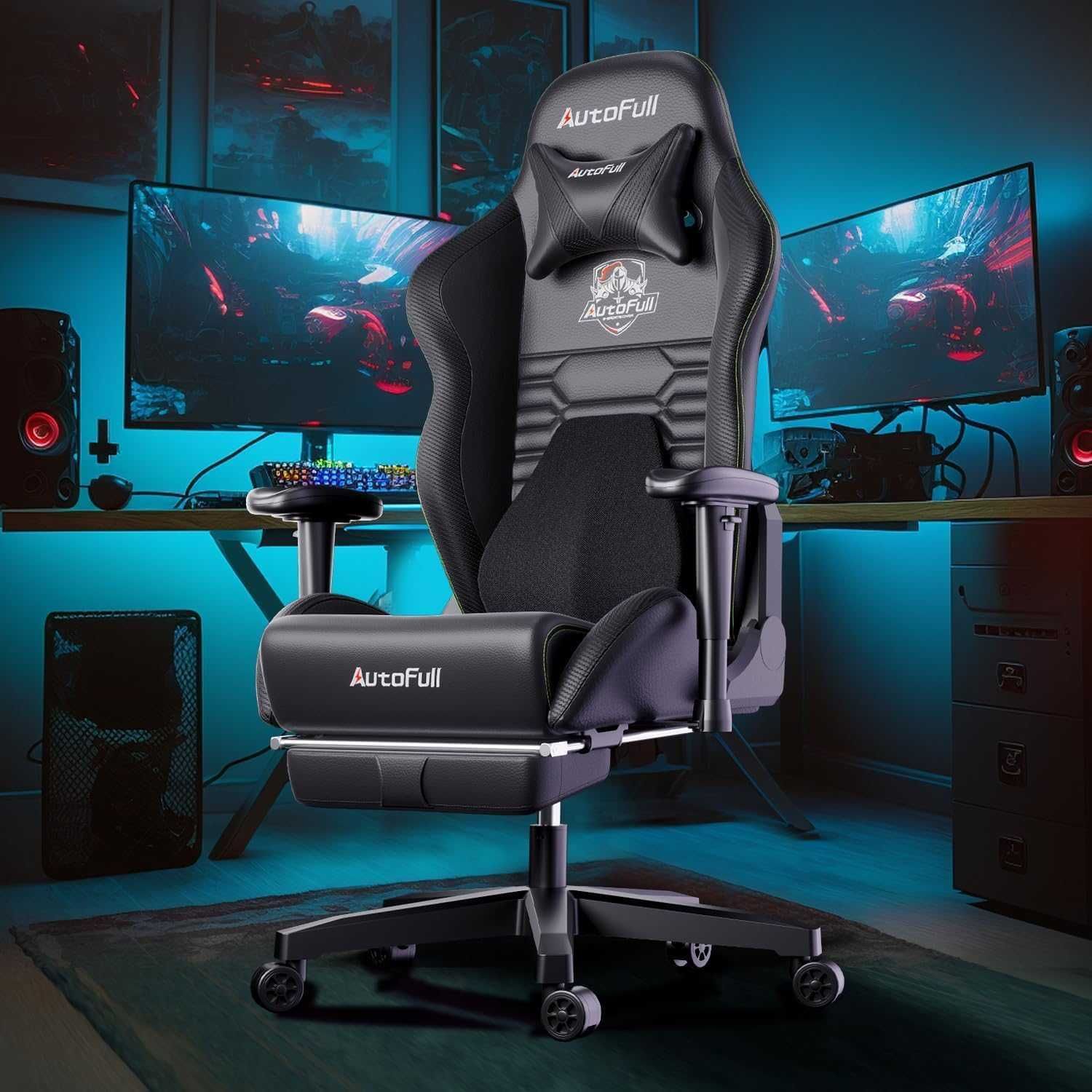 Ergonomiczny fotel biurowy gracza podparcie lędźwiowe 3D AutoFull C3