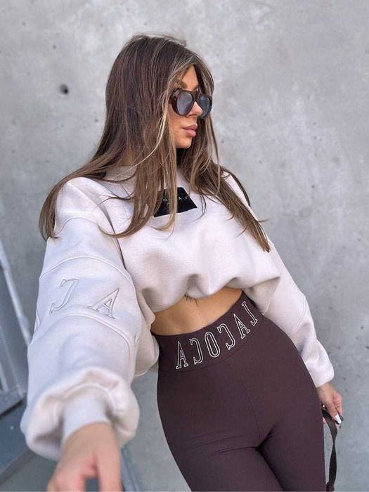 La coca bawełniana bluza basketa beż