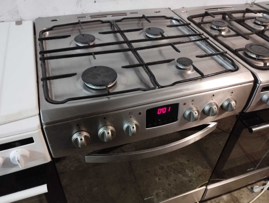 Kuchenka gazowo-elektryczna AMICA termoobieg Inox Lustrzany 60cm .GW.