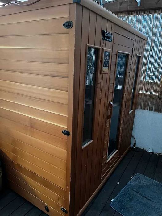 Sauna FIŃSKA infrared zewnętrzna ogrodowa na dwór z dachem 2w1 230v