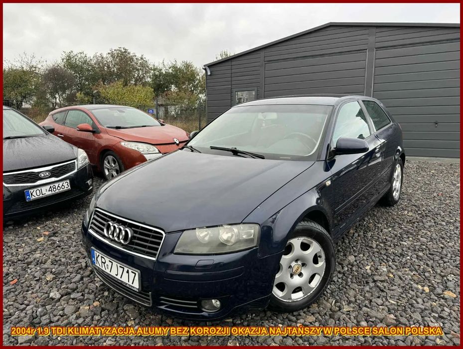 Audi A3 3-drzwiowe 2004r 1.9 TDI Klima Elektryka Alumy Bez Korozji Długie Opłaty Salon PL