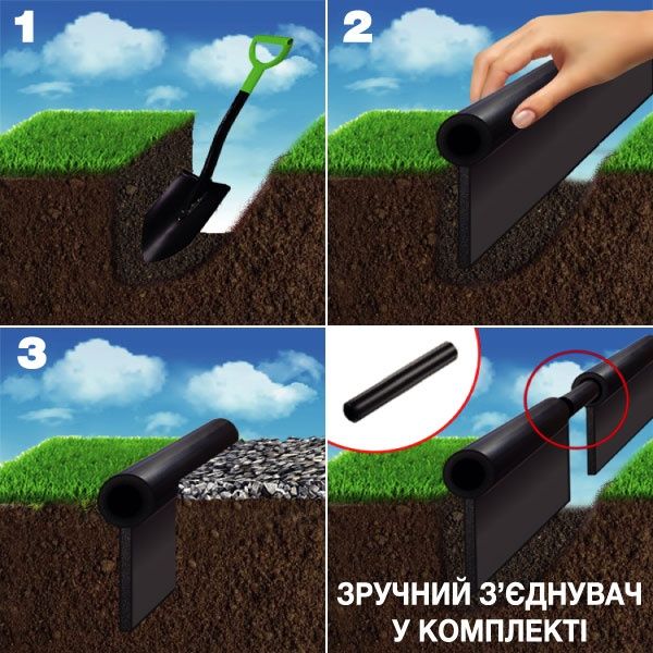 ТОП!! Бордюр (екобордюр, стрічка,кантри)садовий Стандарт 10м