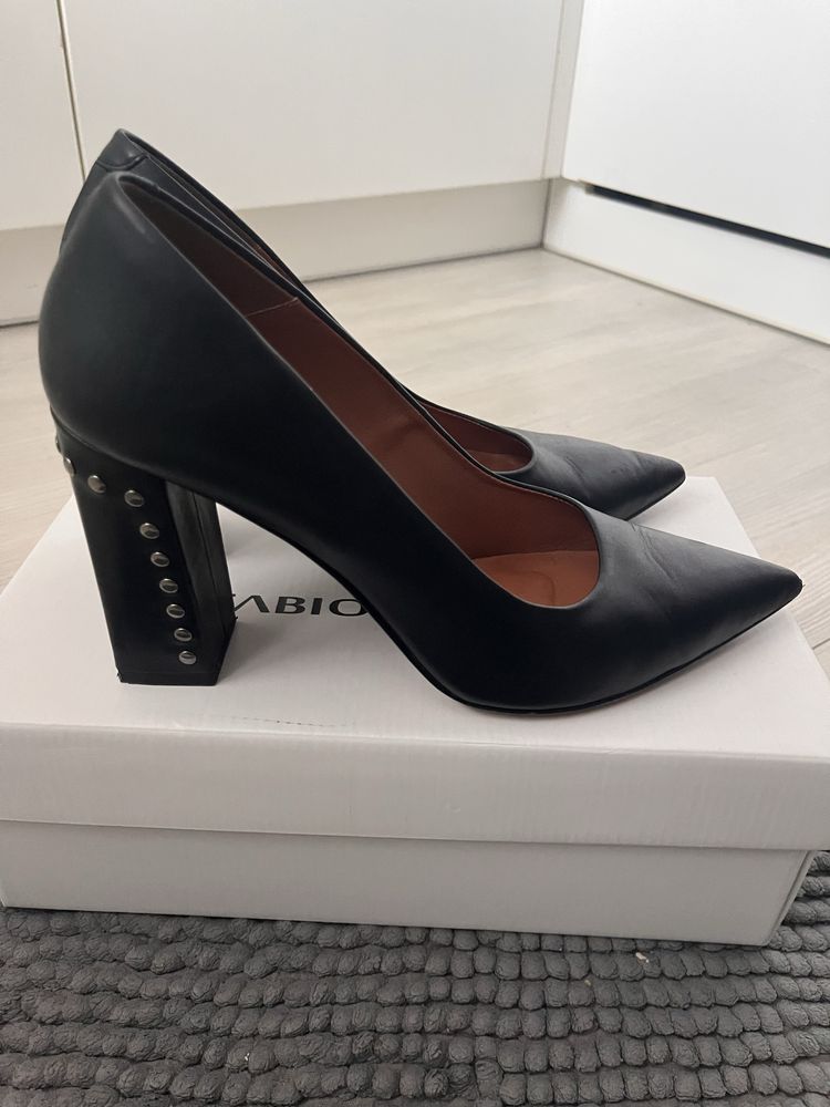 Buty skórzane na słupku Fabio Fabrizi