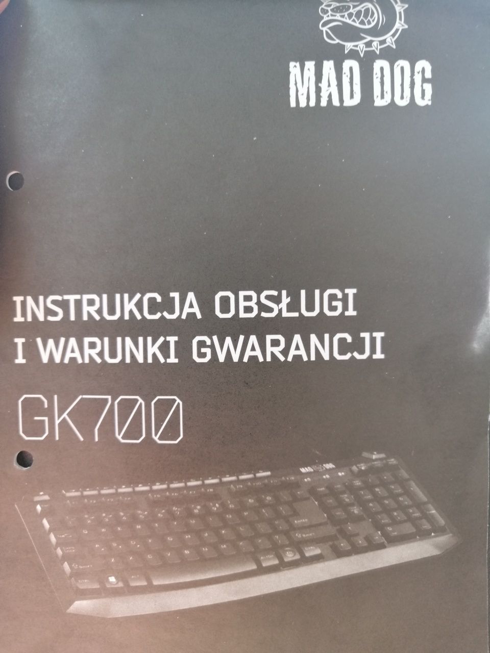 Klawiatura mad dog GK700 gamingowa membranowa