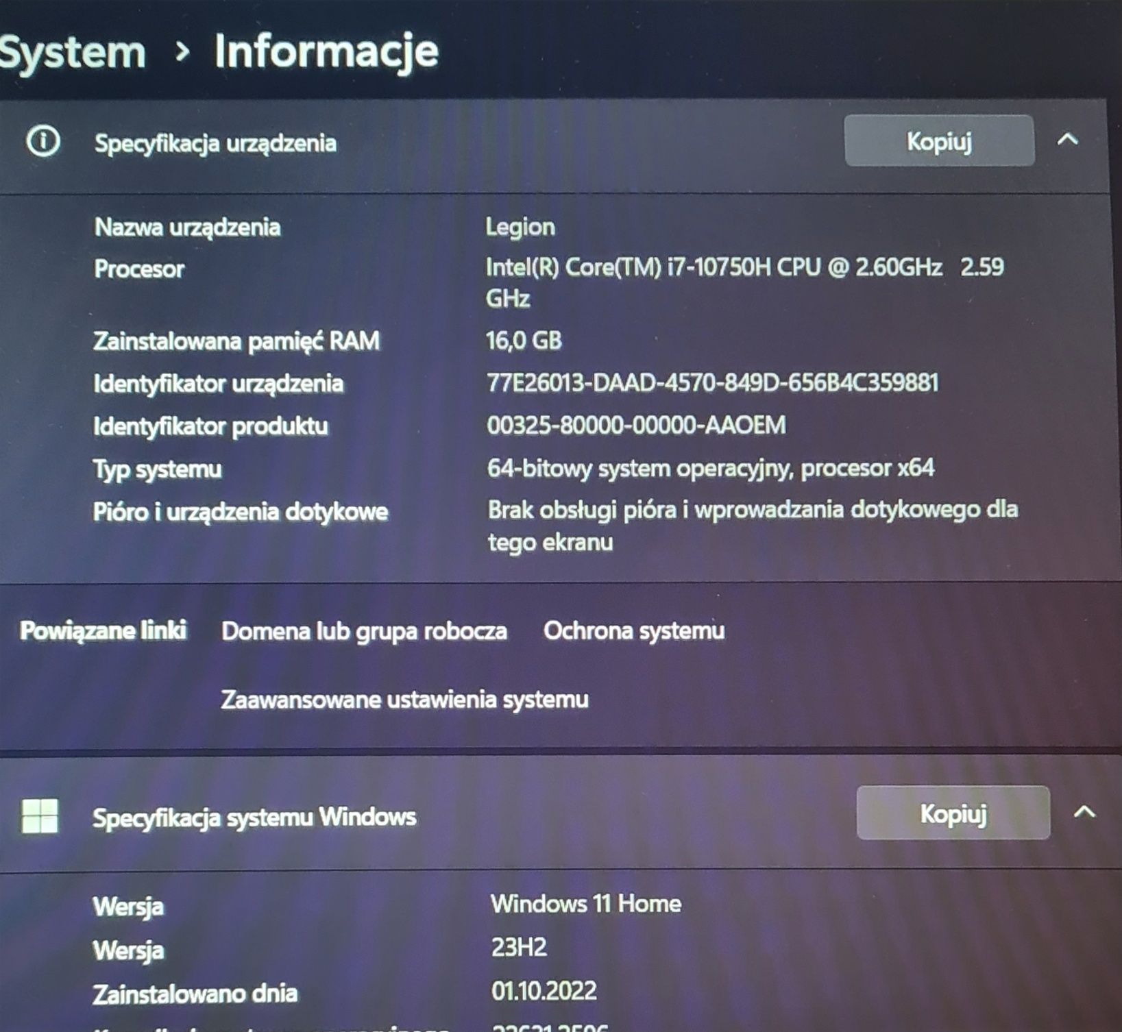 Lenovo Legion 5 15IMH05 W11, Nvidia 1660TI, 16GB, 512GB