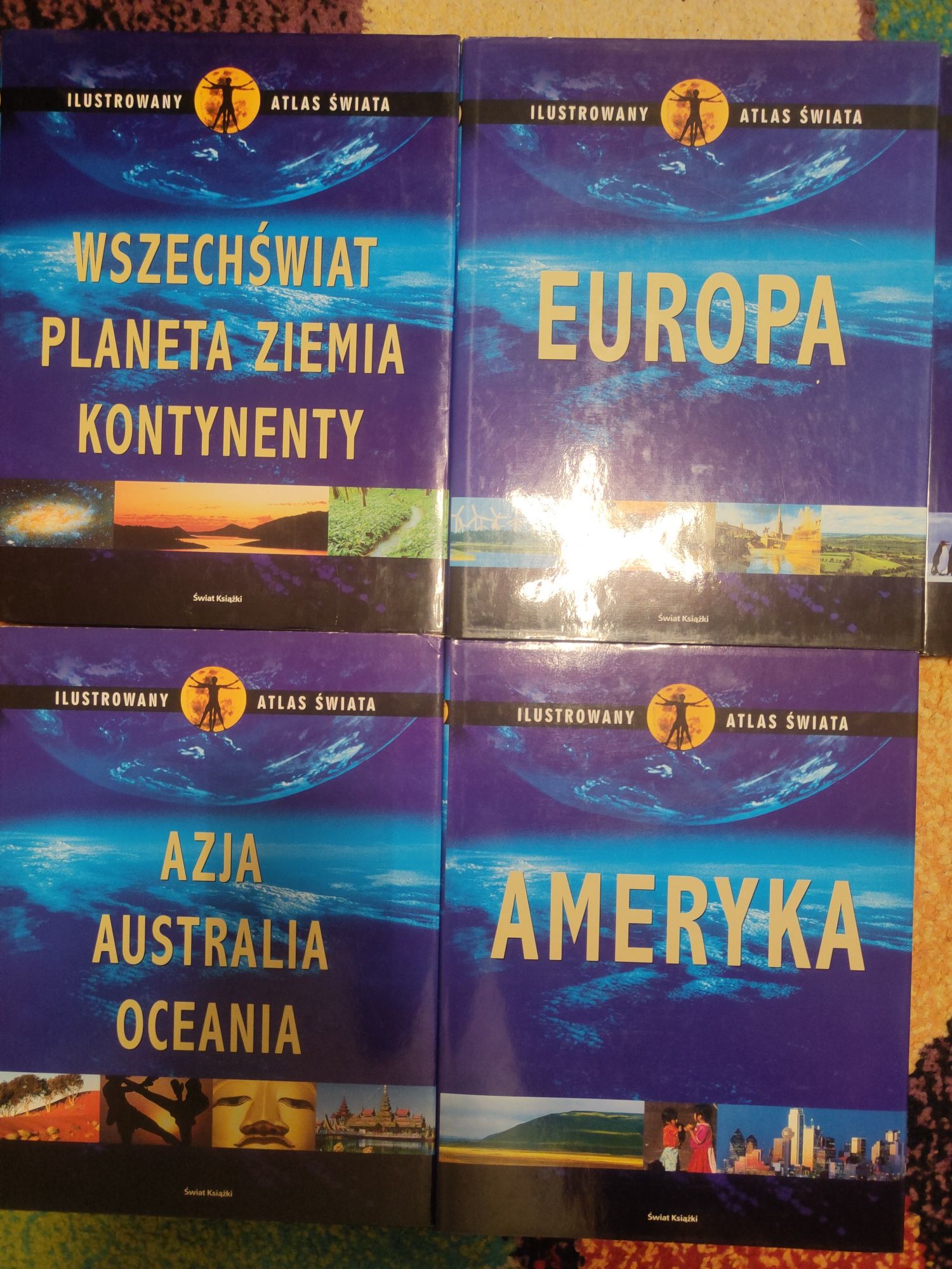 Zestaw książek ilustrowany atlas świata