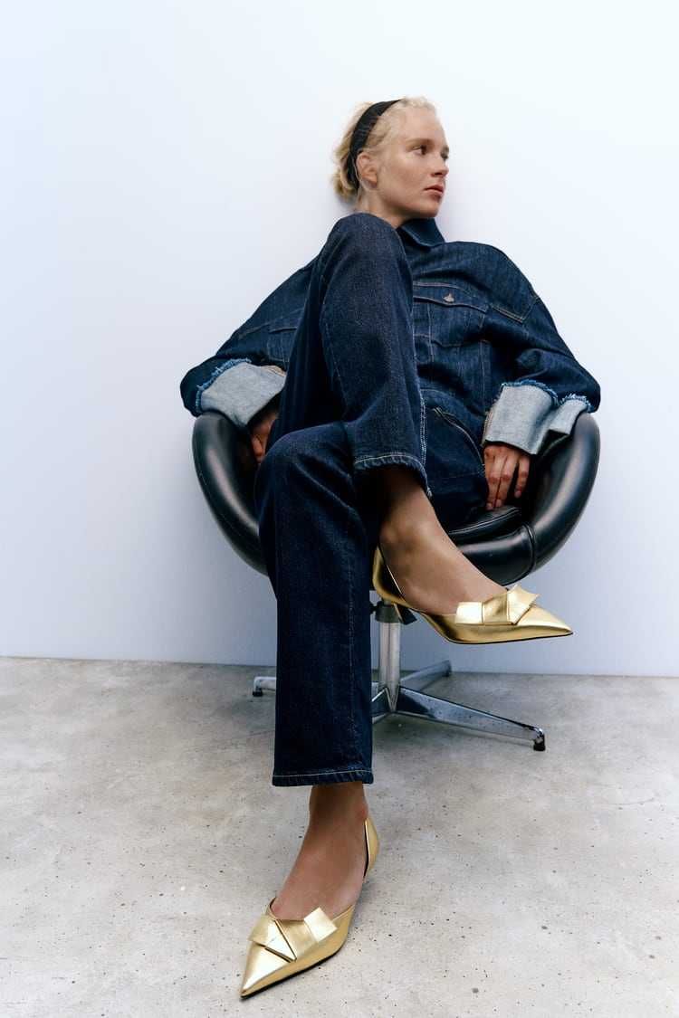 Туфлі золоті Zara