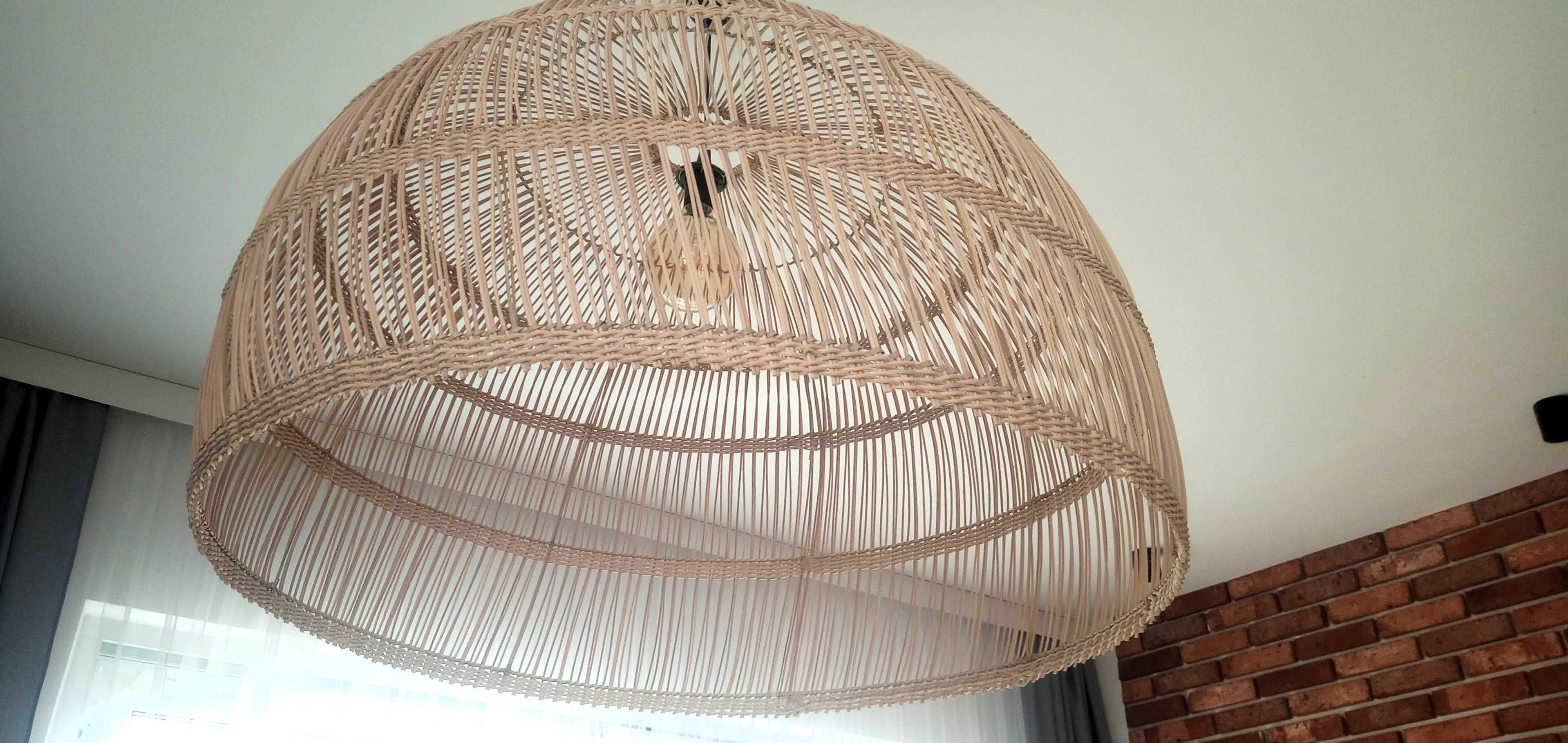 Lampa rattan rattanowa naturalna 100 cm bardzo duża do salonu ogrodu