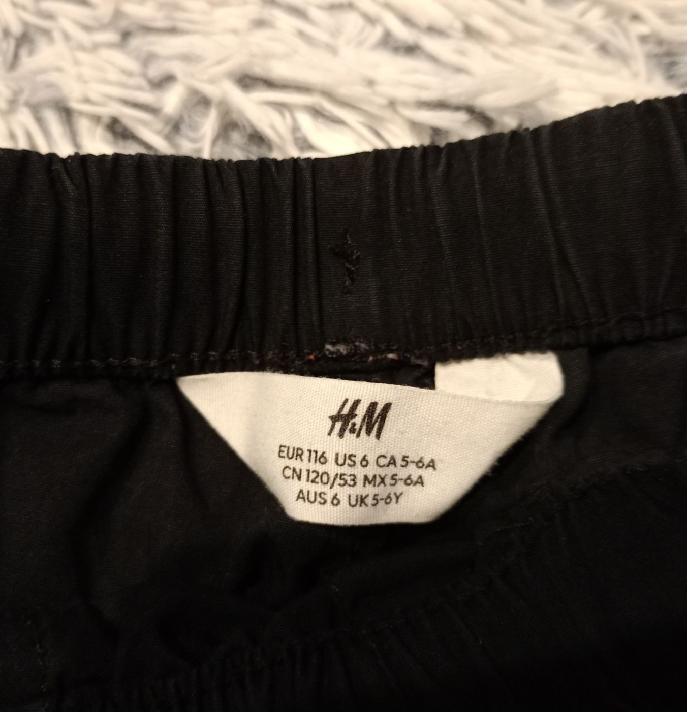 Spodnie Cargo czarne H&M roz. 116